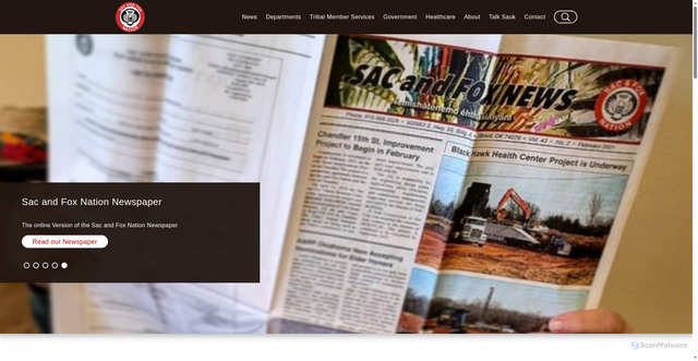 Security scan screenshot of https://www.sacandfoxnation-nsn.gov/