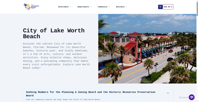 Security scan screenshot of https://lakeworthbeachfl.gov/