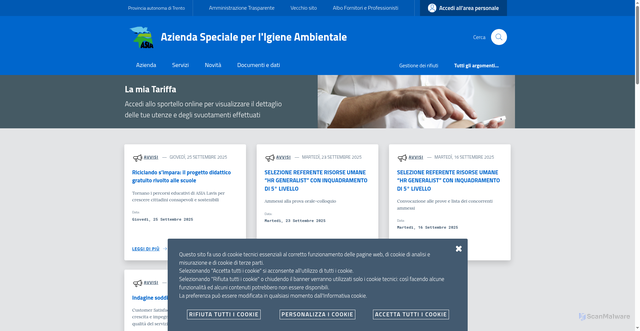 Security scan screenshot of https://www.asia.tn.it/