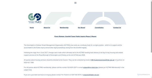 Security scan screenshot of https://www.kctmo.org.uk/