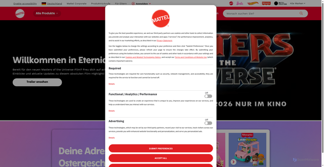 Security scan screenshot of https://mattel.net