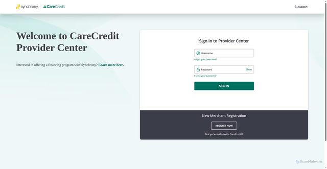 Security scan screenshot of https://www.carecreditpro.com