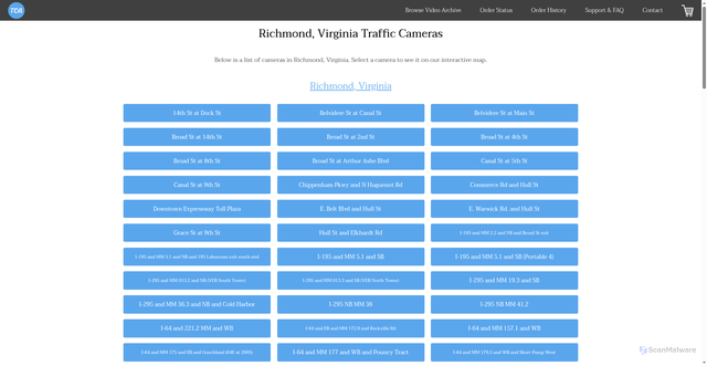 Security scan screenshot of https://richmond.trafficcamarchive.com/cameraList.jsp