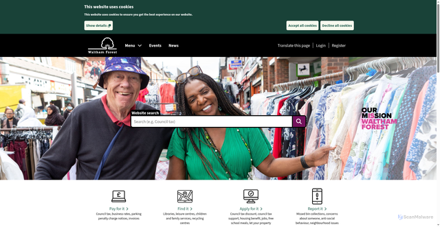 Security scan screenshot of https://www.walthamforest.gov.uk/