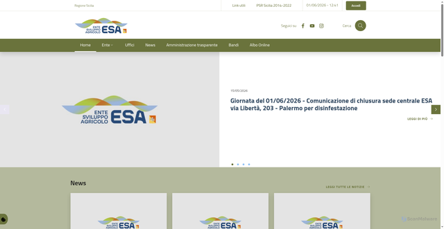 Security scan screenshot of https://www.entesviluppoagricolo.it