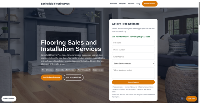 Security scan screenshot of https://springfieldflooringpros.com/