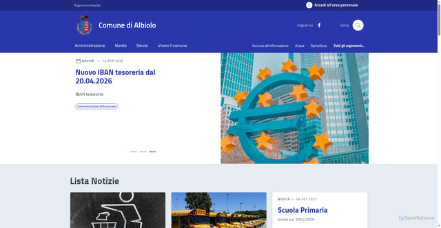 Security scan screenshot of https://www.comune.albiolo.co.it