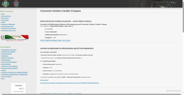 Security scan screenshot of https://www.consorziocimiterocarditocrispano.it/