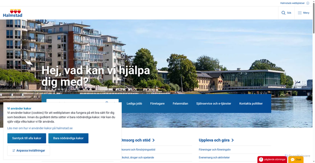 Security scan screenshot of https://www.halmstad.se/