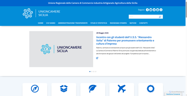 Security scan screenshot of https://www.unioncameresicilia.it
