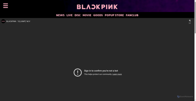 Security scan screenshot of https://ygex.jp/blackpink/