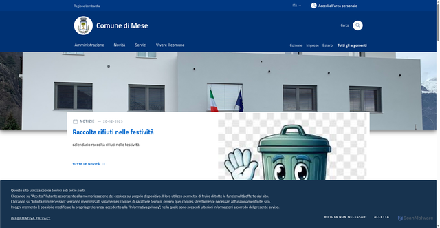 Security scan screenshot of https://www.comune.mese.so.it/
