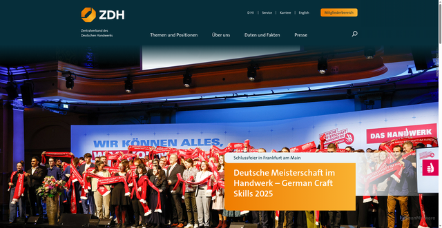 Security scan screenshot of https://www.zdh.de/