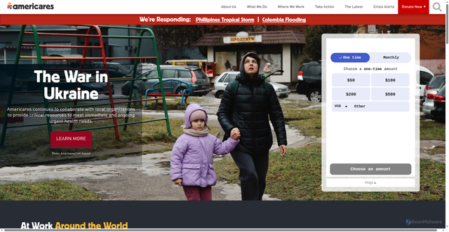 Security scan screenshot of https://americares.org
