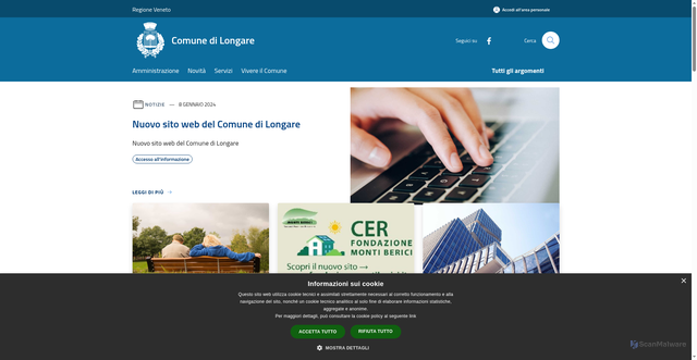Security scan screenshot of https://www.comune.longare.vi.it/it
