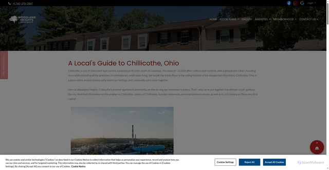 Security scan screenshot of https://www.woodlandheightsohio.com/living-in-chillicothe