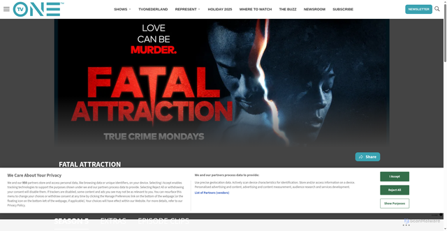 Security scan screenshot of https://tvone.tv/show/fatal-attraction/
