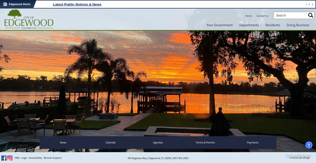 Security scan screenshot of https://edgewood-fl.gov/