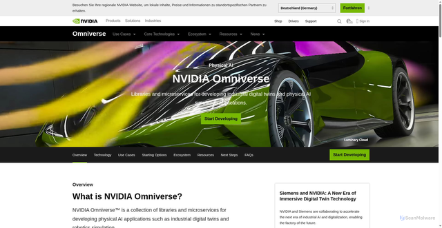Security scan screenshot of https://omniverse.nvidia.com