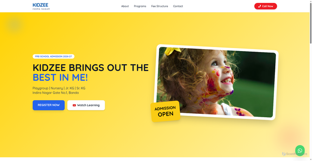 Security scan screenshot of https://kidzee-indra-nagar-v0d6t8hl0d.edgeone.app/