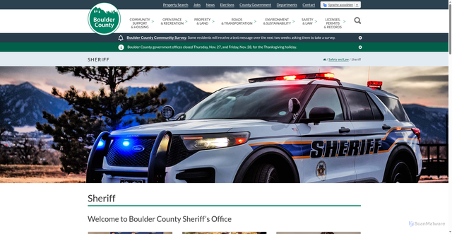 Security scan screenshot of https://bouldercounty.gov/safety/sheriff/