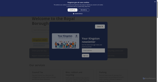 Security scan screenshot of https://www.kingston.gov.uk/