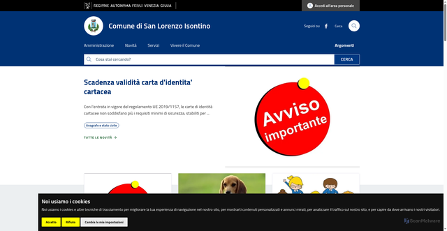 Security scan screenshot of https://www.comune.sanlorenzoisontino.go.it/