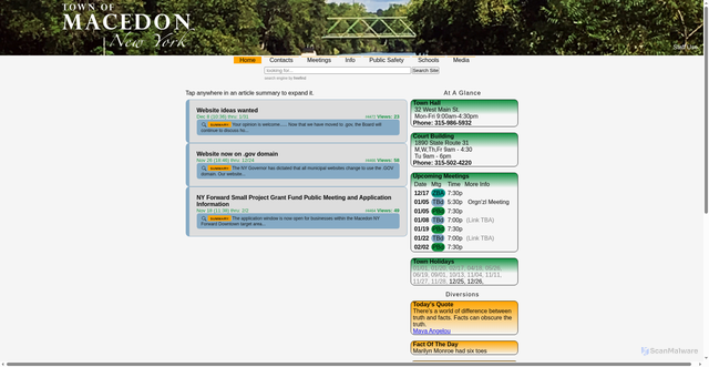 Security scan screenshot of https://macedontown.gov/