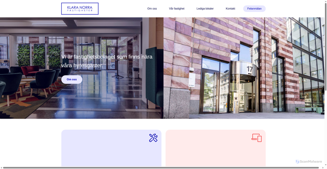 Security scan screenshot of https://klaranorrafastigheter.se