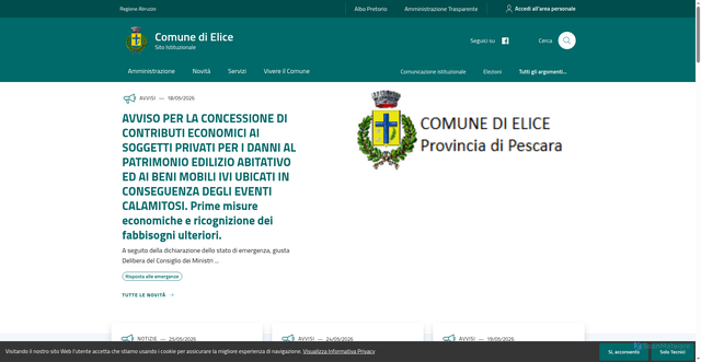 Security scan screenshot of https://www.comune.elice.pe.it