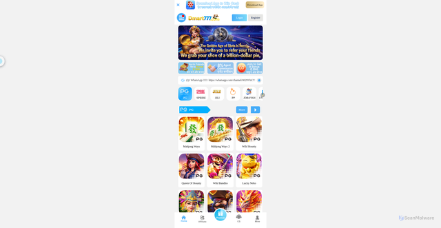 Security scan screenshot of https://dmart777.com/