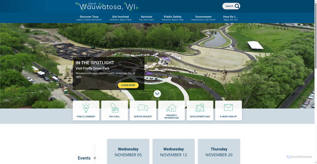 Security scan screenshot of https://www.wauwatosa.net/