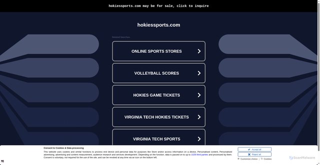 Security scan screenshot of https://hokiessports.com/