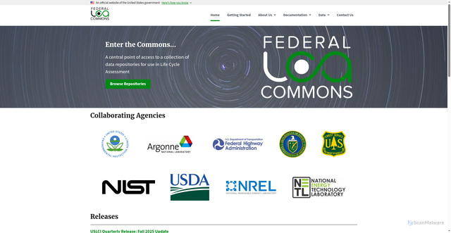 Security scan screenshot of https://www.lcacommons.gov/