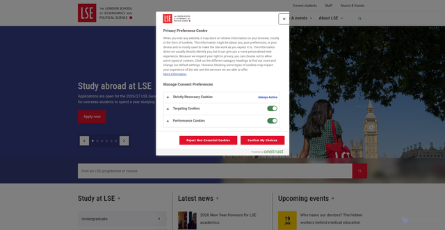 Security scan screenshot of https://www.lse.ac.uk/