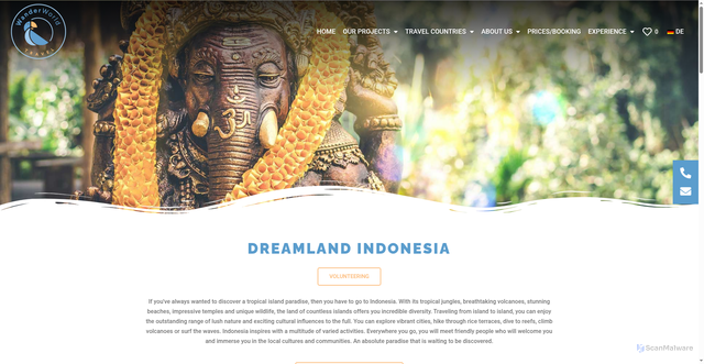 Security scan screenshot of https://www.wanderworldtravel.de/en/traveler/indonesia/