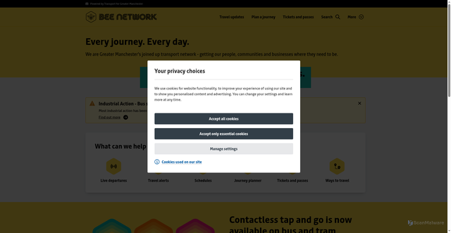 Security scan screenshot of https://tfgm.com/