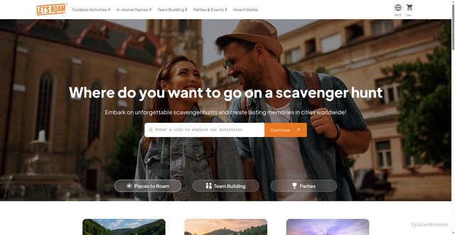 Security scan screenshot of https://letsroam.com