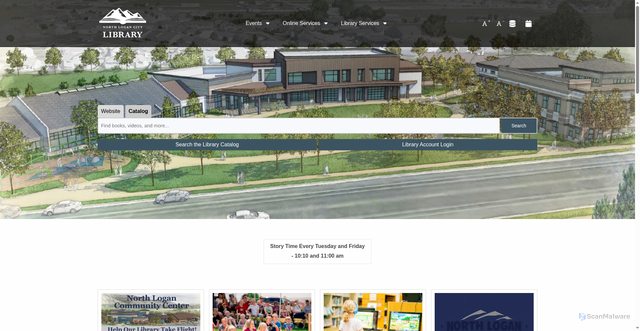 Security scan screenshot of https://www.northloganlibrary.gov/