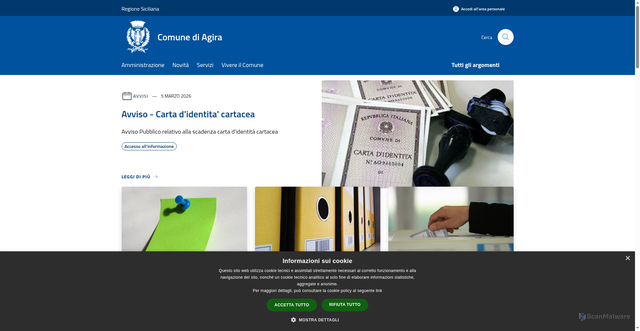 Security scan screenshot of https://www.comune.agira.en.it
