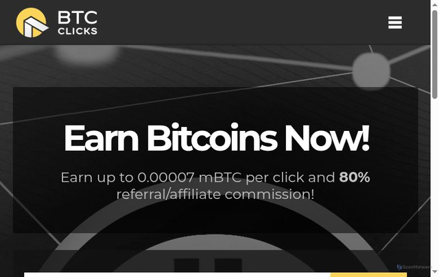 Security scan screenshot of https://btcclicks.com/