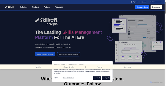 Security scan screenshot of https://www.percipiocompliance.com
