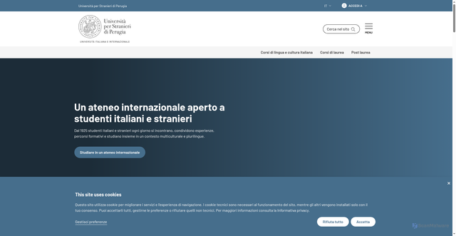 Security scan screenshot of https://www.unistrapg.it