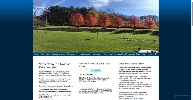 Security scan screenshot of https://townofcaton.gov/