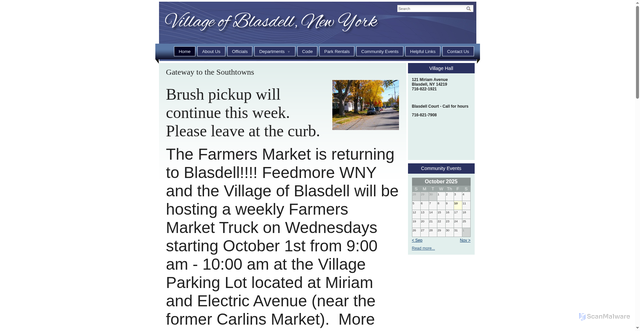 Security scan screenshot of https://villageofblasdell.gov/