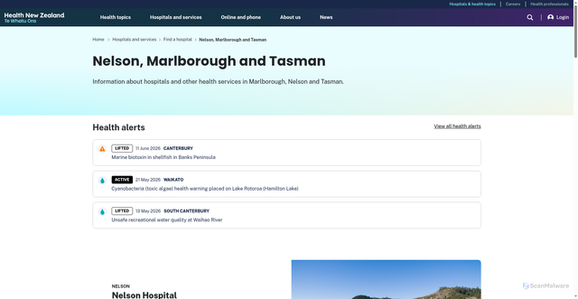 Security scan screenshot of http://www.nmdhb.govt.nz