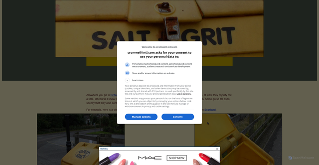 Security scan screenshot of https://cromwell-intl.com/travel/uk/scotland-grit-boxes/