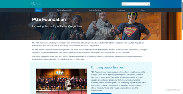 Security scan screenshot of https://pgefoundation.org/