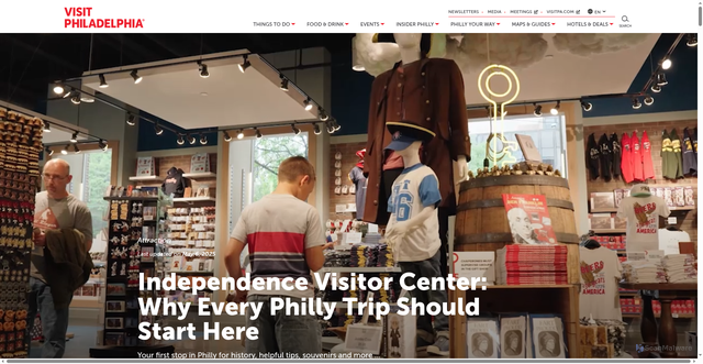 Security scan screenshot of https://www.visitphilly.com/things-to-do/attractions/independence-visitor-center/