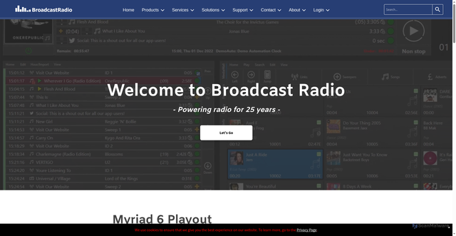 Security scan screenshot of https://www.broadcastradio.com/